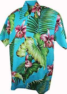 Manoa Turquoise Hawaiian Shirt
