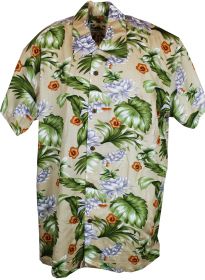 Kaho Cream Hawaiian Shirt