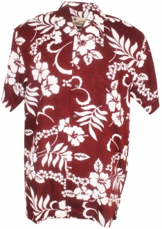 Waikiki Dark Red Hawaiian Shirt