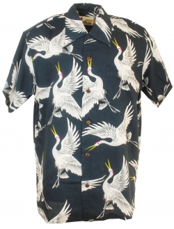 Kyoto Navy Blue Hawaiian Shirt